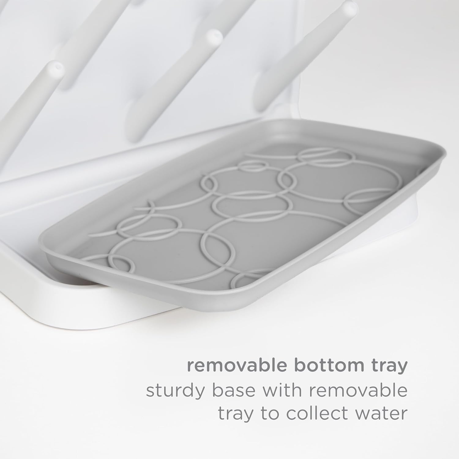 Ubbi Vertical Baby Bottle Drying Rack,Space Saving Countertop Drying Rack Baby Organizer,Gray,(Pack of 6)