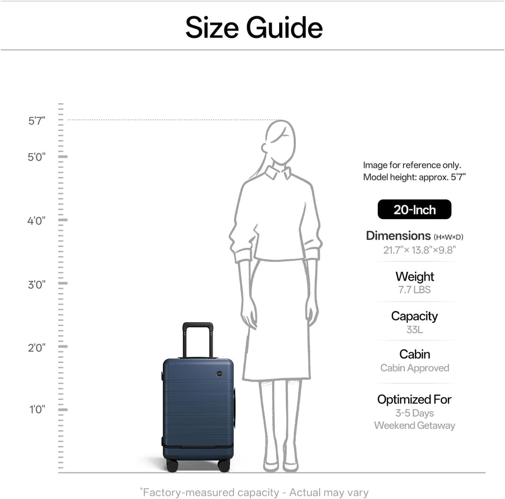 Top Opening PC Hard Shell Suitcase, 20-inch International Carry On Luggage with TSA Lock, 360 Silent Spinner Wheels, Lightweight - Ideal for Business Travel Suitcase (Blue, Carry-On 20-Inch)