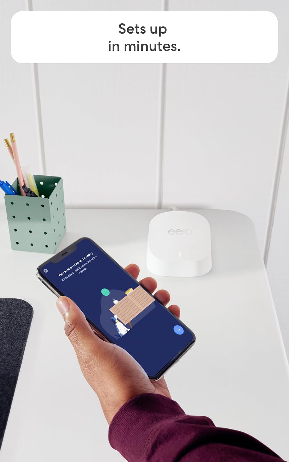 Amazon eero 6+ mesh wifi system - Supports internet plans up to a Gigabit, Coverage up to 3,000 sq. ft., Connect 75+ devices, 2-pack