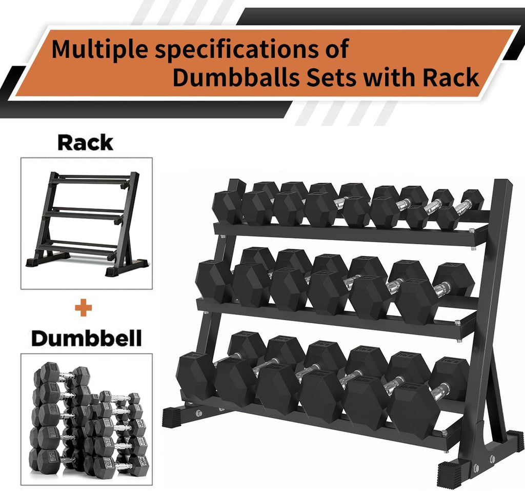 Dumbbell Set with Rack 450 lb Dumbbell Weight Set for Home Gym 9 Pair Dumbbell Hand Weights with Adjustable Weight Bench