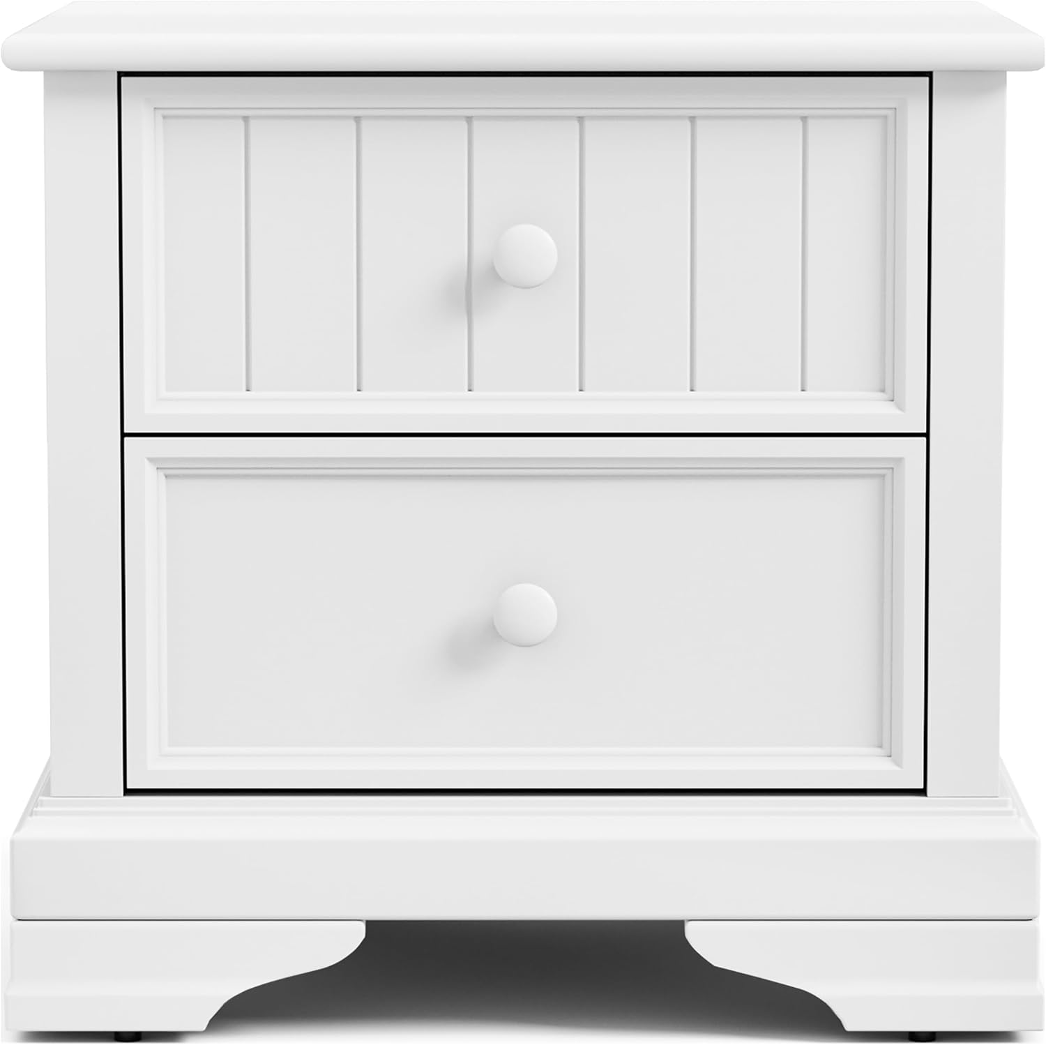 Furniture of America Darden Modern Solid Wood 3-Piece Bedroom Collection with Twin Captain Bed, Trundle and 2-Drawer Nightstands Set of 2, No Box Spring Required, White
