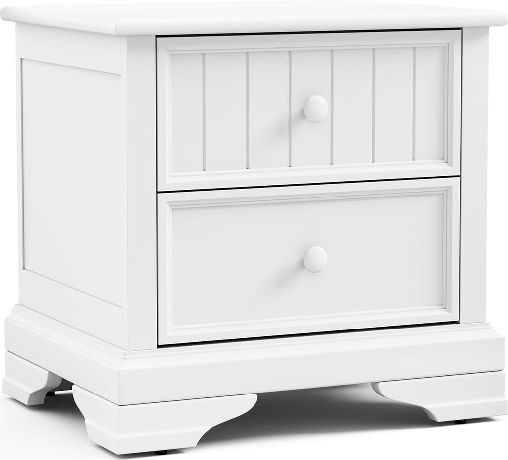 Furniture of America Darden Modern Solid Wood 3-Piece Bedroom Collection with Twin Captain Bed, Trundle and 2-Drawer Nightstands Set of 2, No Box Spring Required, White