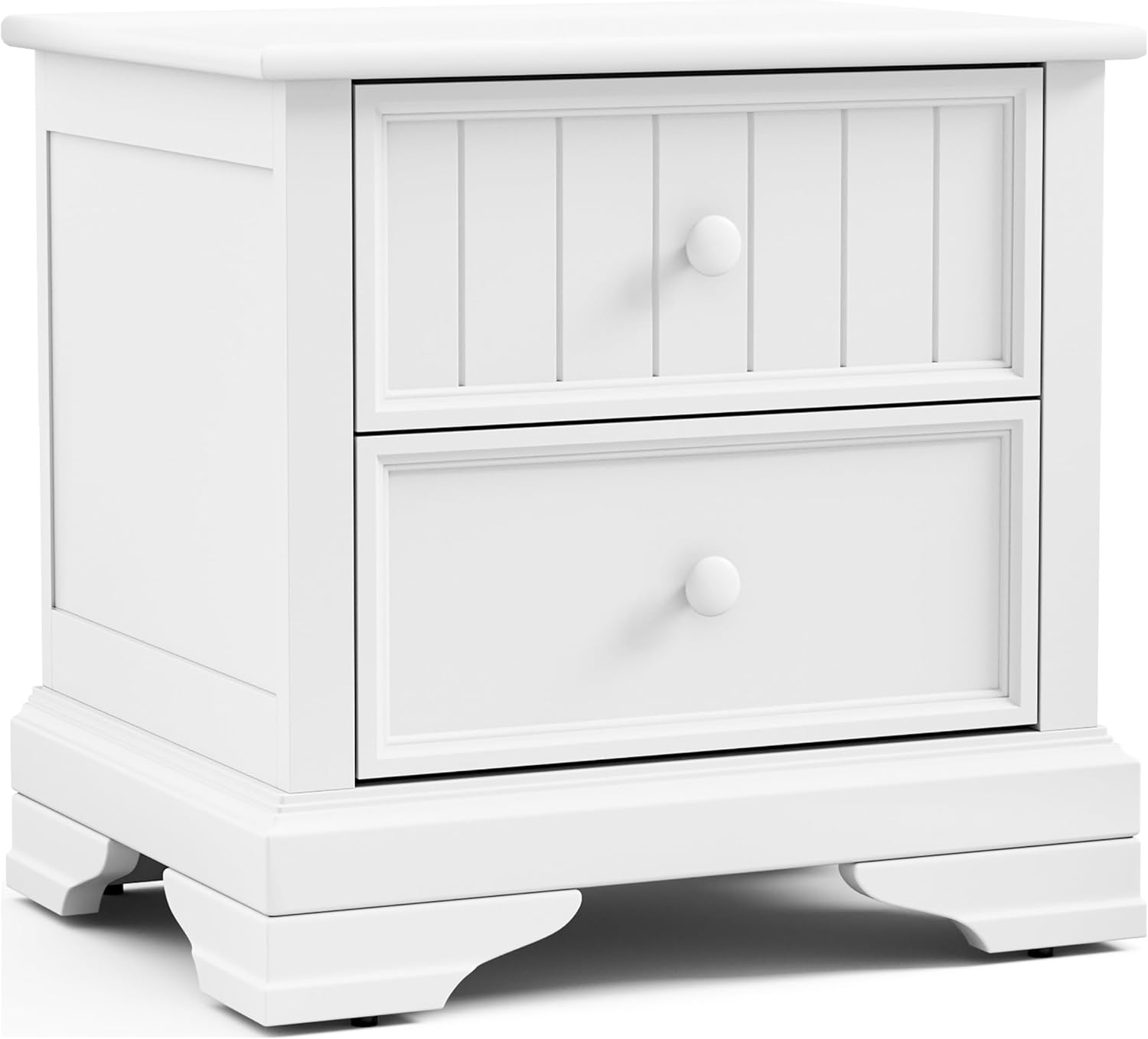 Furniture of America Darden Modern Solid Wood 3-Piece Bedroom Collection with Twin Captain Bed, Trundle and 2-Drawer Nightstands Set of 2, No Box Spring Required, White