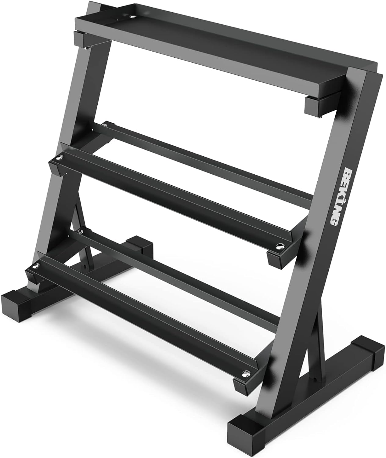 BEKING 3 Tier Dumbbell Rack,1000LB Capacity Weight Storage Rack for Home Gym Fitness,Multifunctional Free Weight Organizer Stand for Dumbbells, Kettlebells,Compact Design Save Floor Space