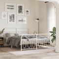 White King Size Metal Bed Frame Modern Platform Design with Sturdy Steel Construction and Ample Storage Space for Bedroom