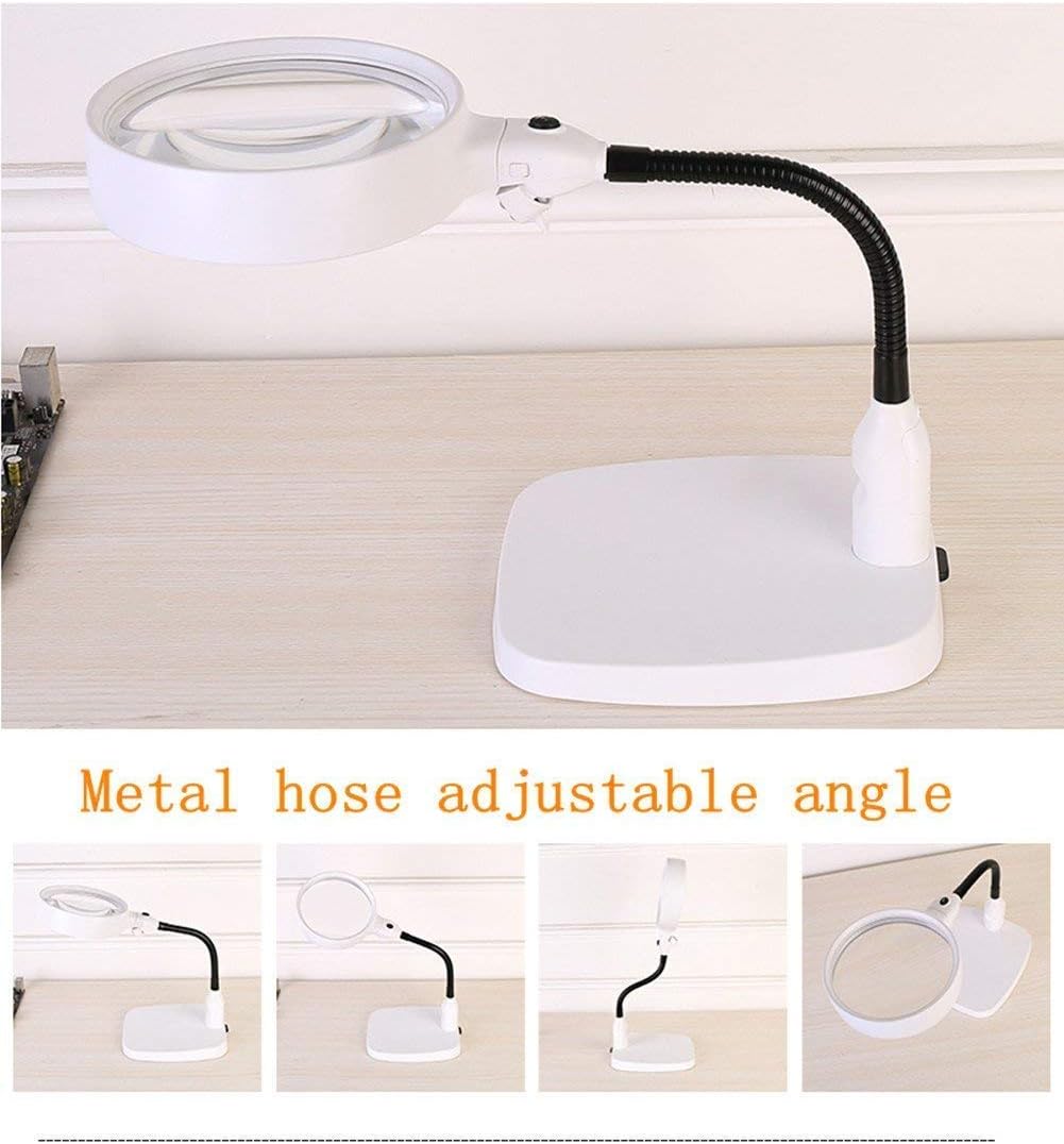 Magnifying 8X Desktop Lighting HD Magnifier Lamp for Elderly, Youth, Children, Reading Books, Electronic Maintenance Inspection, Mobile Phone Repair Handheld