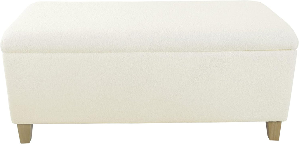 HomePop Storage Bench, Pearl Cream, Rectangle