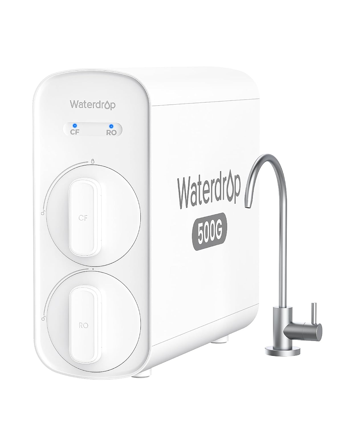 Waterdrop G5P500 Reverse Osmosis Water Filter, NSF/ANSI 58 & 372 Certified, 7 Stage Reverse Osmosis System, 500G RO Water Filtration System, 2:1 Pure to Drain, Reduces TDS PFAS, BPA Free