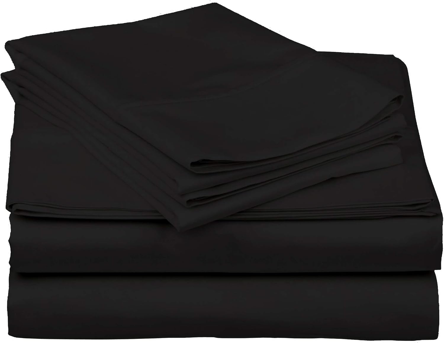 Cotton Home- 4 Pieces California King Size Black Color Sheet Set – Soft Quality Luxury 15 Inch Deep Pocket & Bedding Set with Flat Sheet, Fitted Sheet, 2-Pillow Covers(20' x 30')Inches