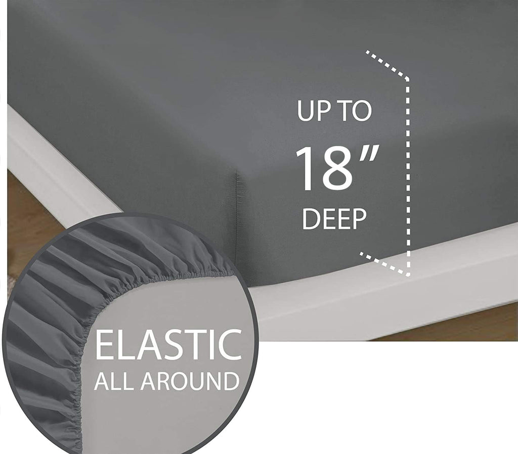 Cotton Home- 4 Pieces California King Size Black Color Sheet Set – Soft Quality Luxury 15 Inch Deep Pocket & Bedding Set with Flat Sheet, Fitted Sheet, 2-Pillow Covers(20' x 30')Inches