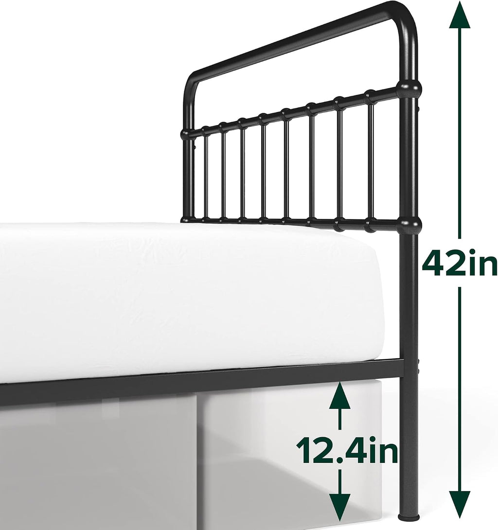 Zinus Florence Metal Platform Bed Frame, Mattress Foundation, No Box Spring Needed, Easy Assembly, Black, Twin