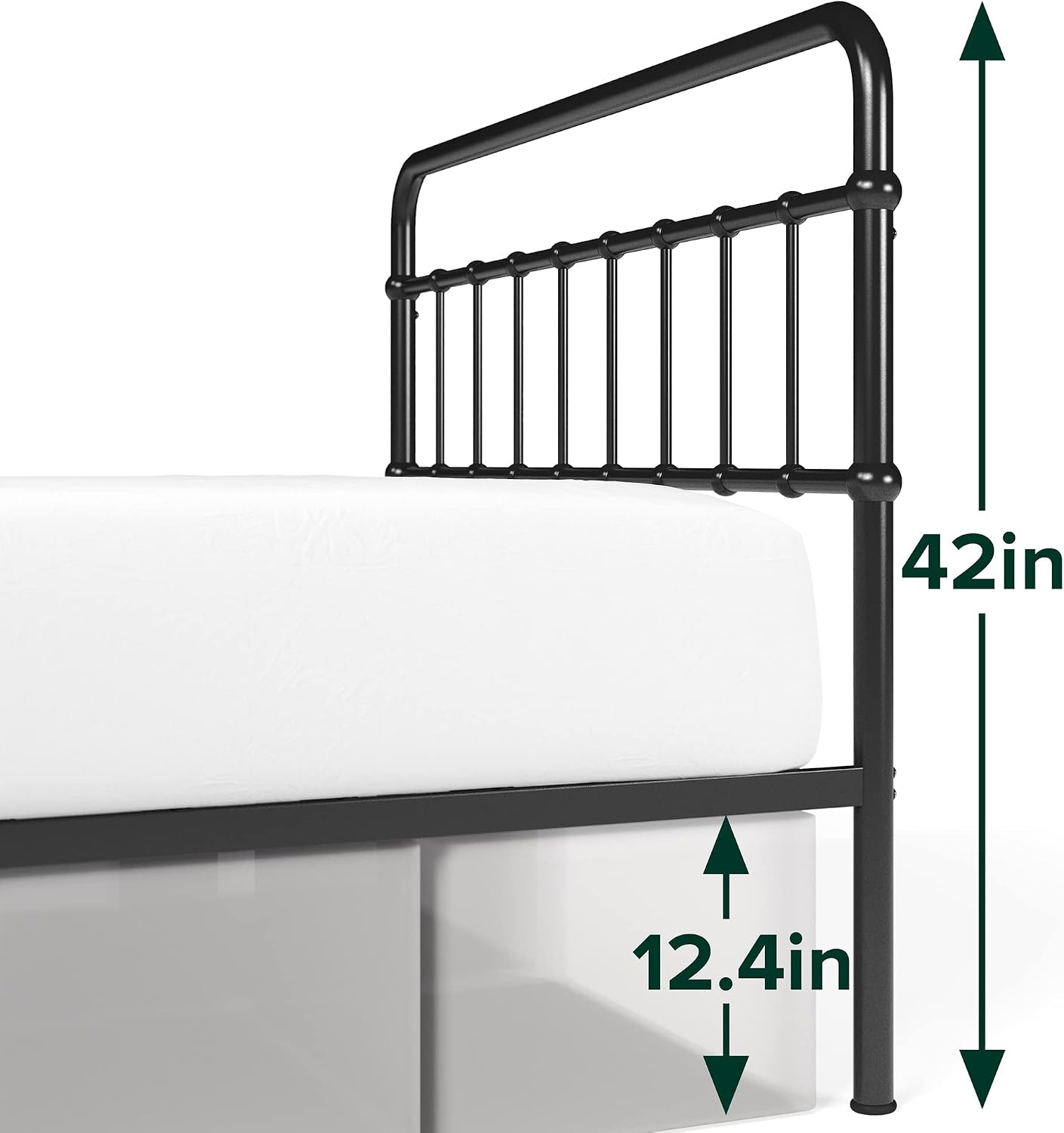 Zinus Florence Metal Platform Bed Frame, Mattress Foundation, No Box Spring Needed, Easy Assembly, Black, Twin
