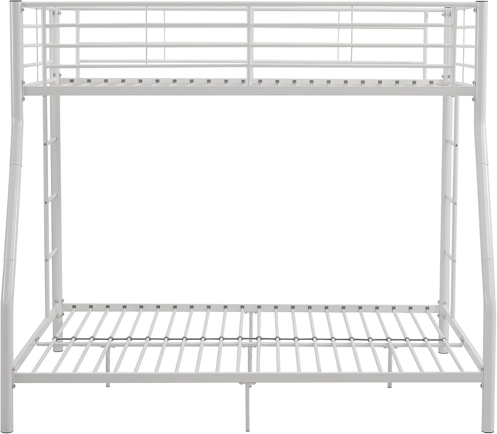 Walker Edison Dunning Urban Industrial Twin Over Double Metal Bunk Bed, Twin Over Double, White