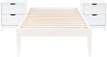 Powell Fordham White Solid Pine Wood Twin Sized Platform Bed with Set of 2 Two Drawer Nightstands