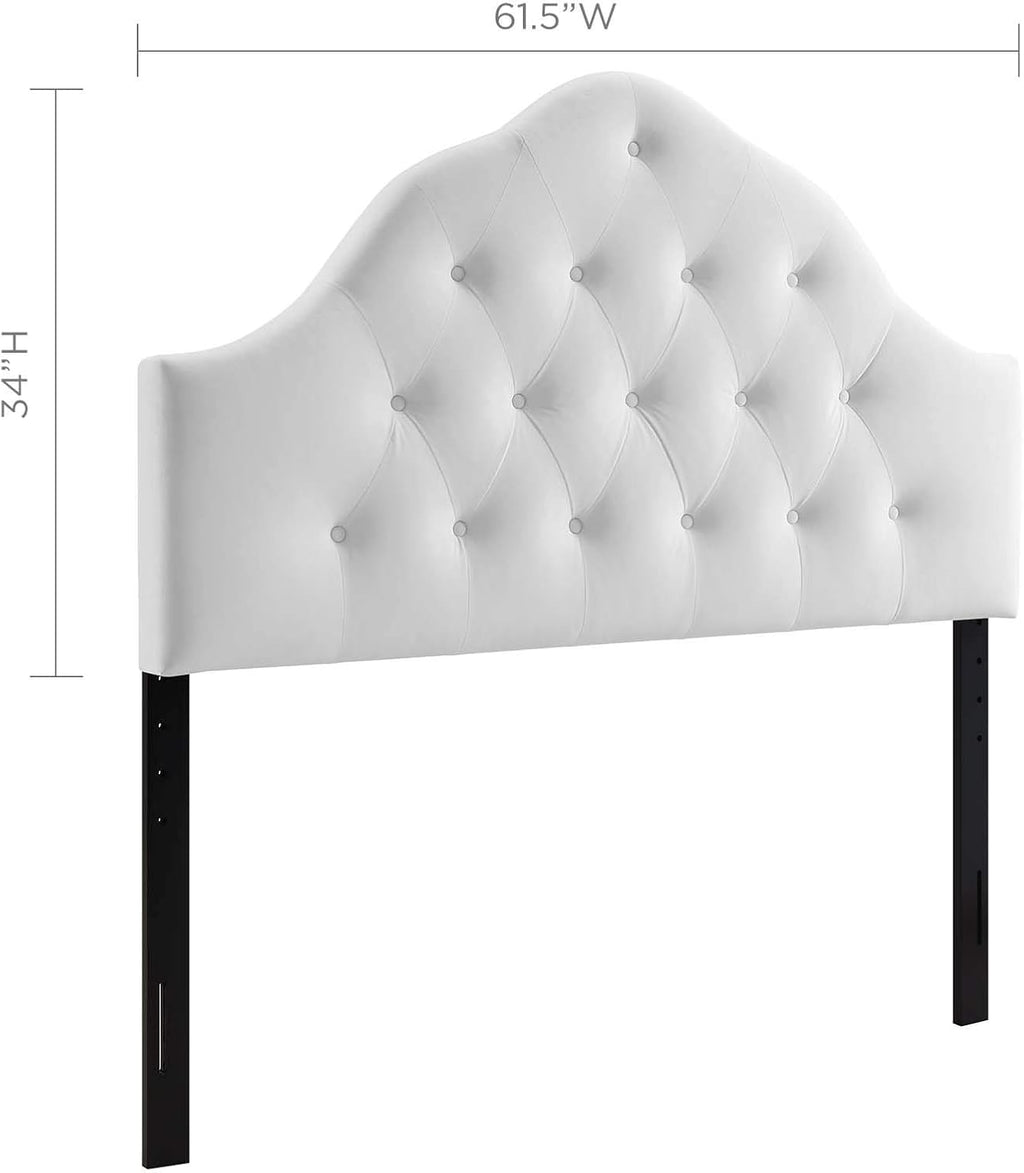 Modway Sovereign Queen Diamond Tufted Performance Velvet Headboard, White
