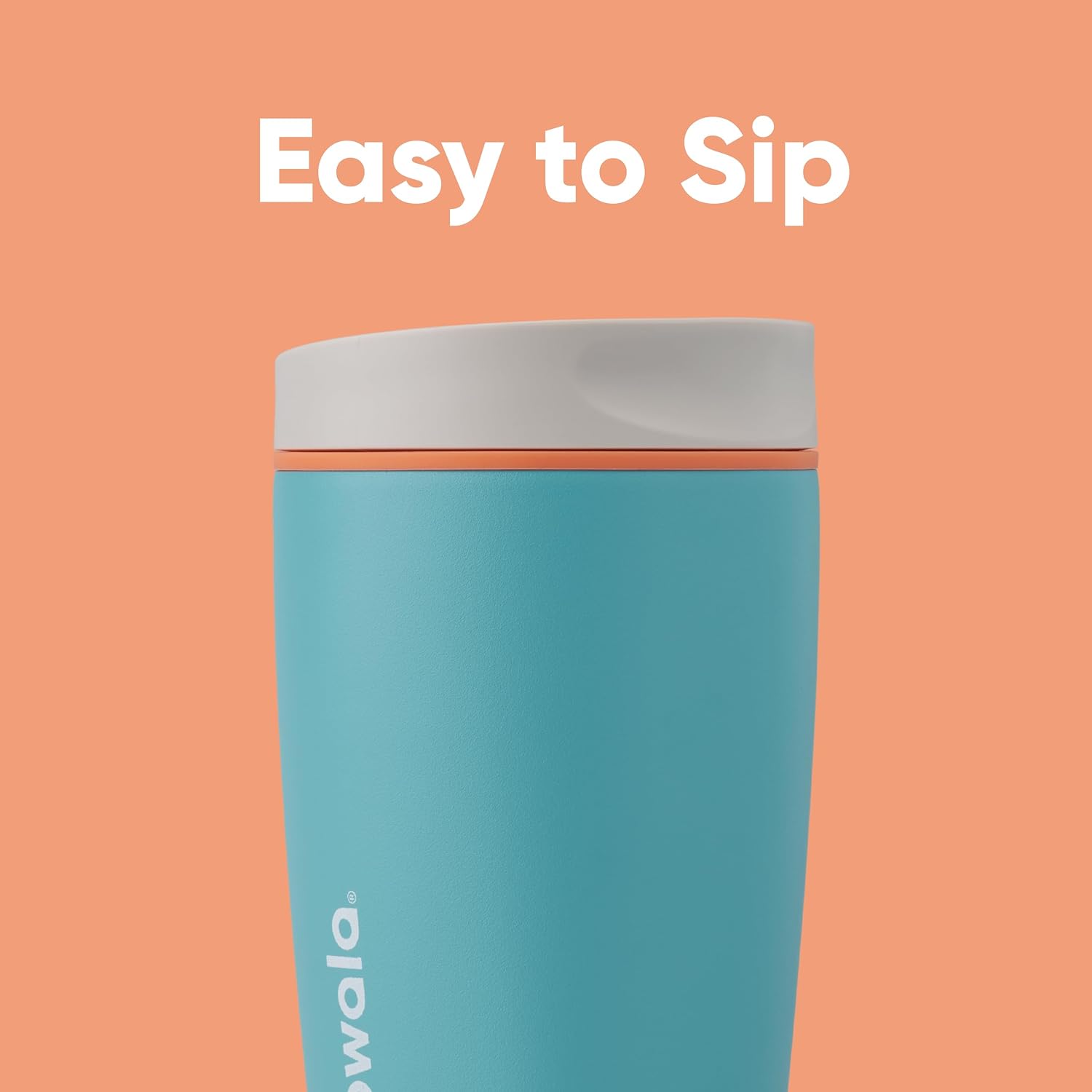 Owala SmoothSip Slider Insulated Stainless Steel Coffee Tumbler,Reusable Iced Coffee Cup,Hot-Coffee Travel Mug,BPA Free 20 oz,Grey/Blue (Beachy Breeze),(Pack of 8)