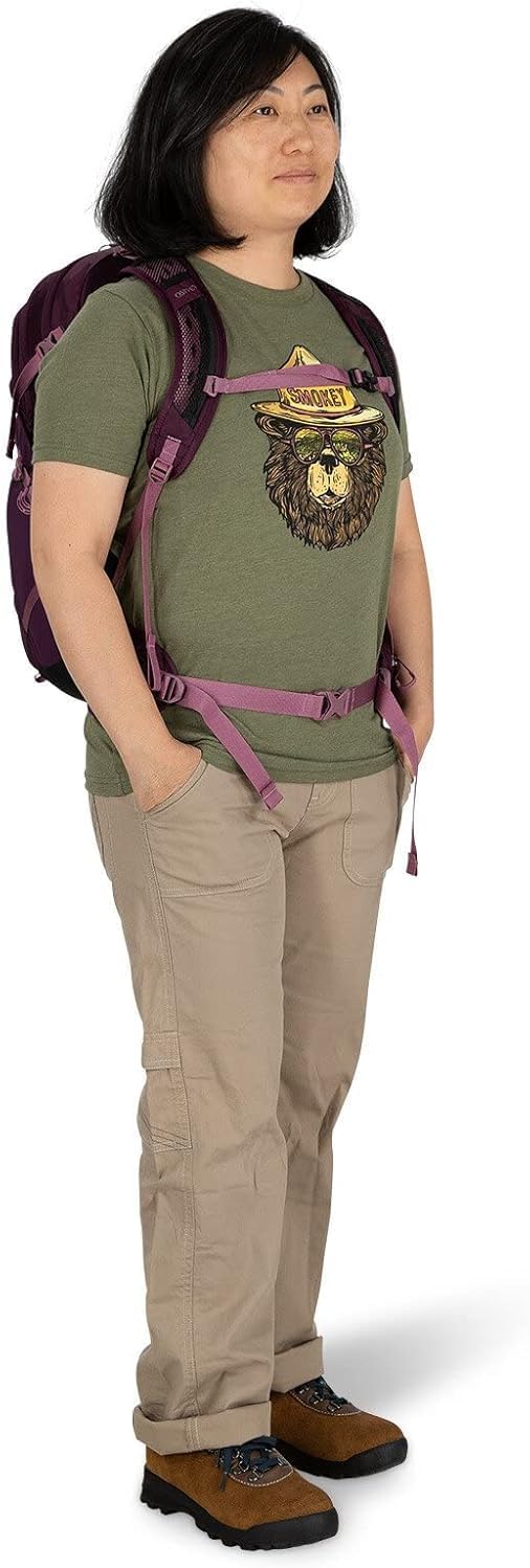 Osprey Sportlite 25L Lightweight Hiking Backpack for Men and Women, Aubergine Purple, M/L