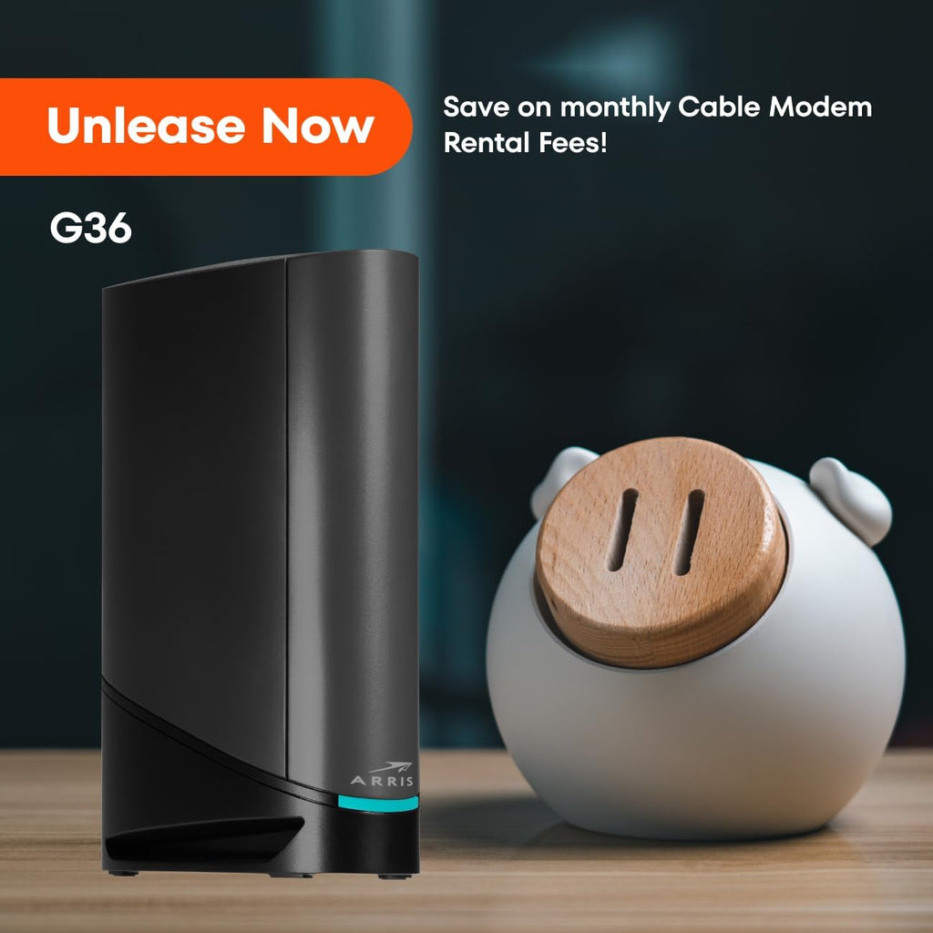 ARRIS (G36) - Cable Modem Router Combo - Fast DOCSIS 3.1 Gigabit WiFi 6 (AX3000), 1.2 Gbps Max Speeds, Approved for Comcast Xfinity, Cox, Spectrum & More [Check with your provider for compatibility]