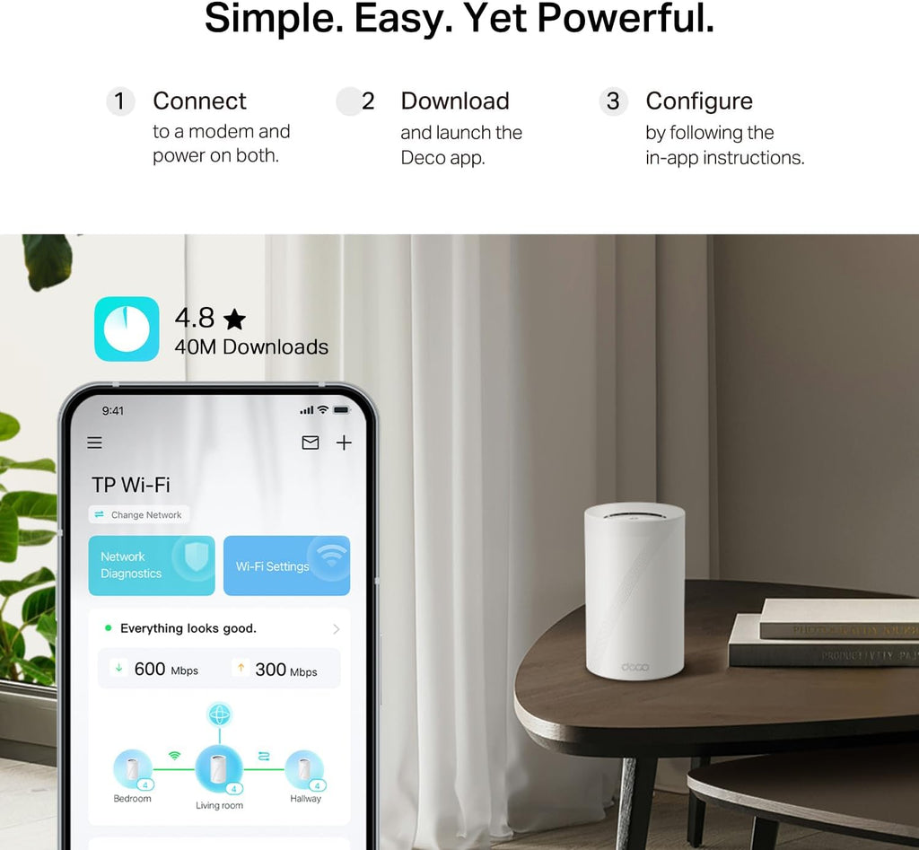 TP-Link Deco 7 Pro BE14000 Tri-Band Wi-Fi 7 Whole Home Mesh System | 8-Stream 14 Gbps | 10G WAN/LAN Port | Up to 8100 Sq.ft, 200 Devices Capacity | 320 MHz, HomeShield, AI-Roaming | BE67 1-Pack Router
