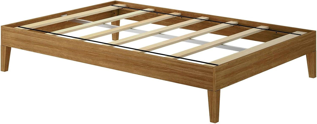 Plank+Beam Solid Wood Platform Bed Frame, Strong Wood Slat Support, No Box Spring Needed, Easy Assembly, Pecan, Full