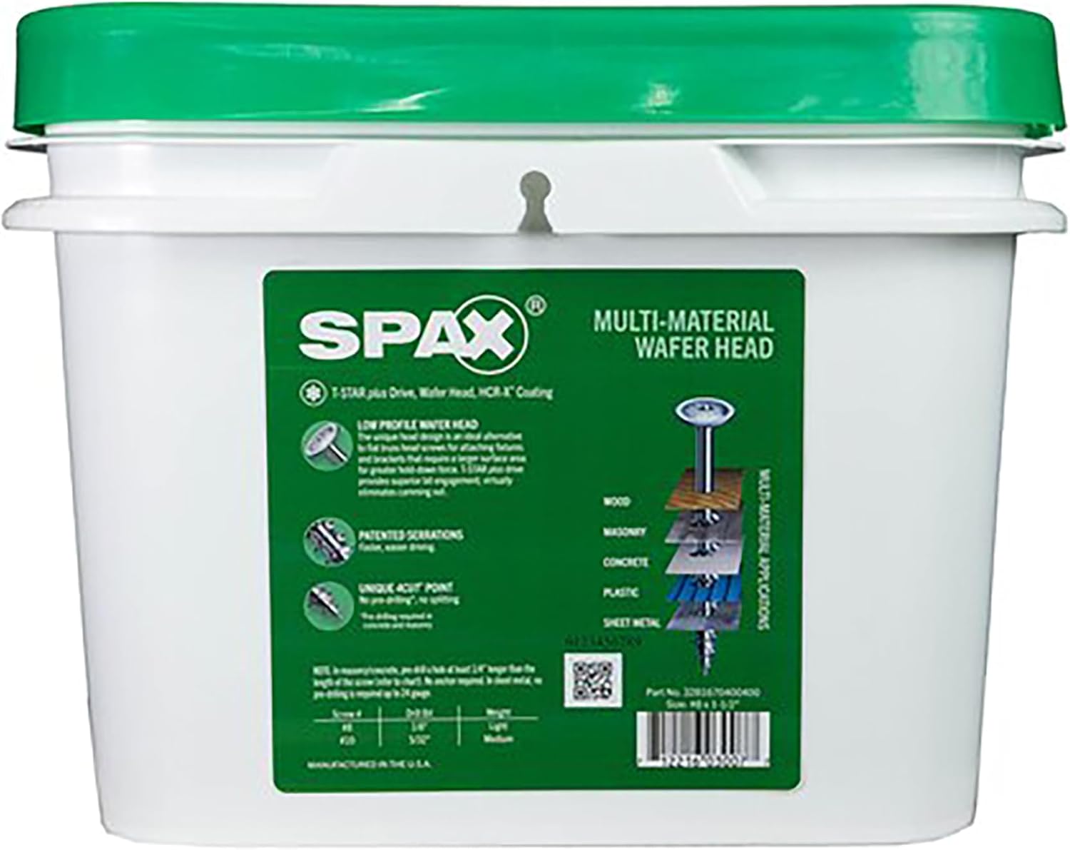 SPAX #8 x 1-1/2' Exterior Wafer Head Wood Screws Construction Torx T-Star Plus (2500 EA) Bulk Pail Includes 4 Bits Rust Resistant