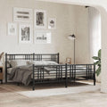 Black Steel Full Bed Frame Rectangular Traditional Design with Underbed Storage Space, Heavy Duty Metal Bed Frame for Master Bedroom and Guest Room, Durable Construction