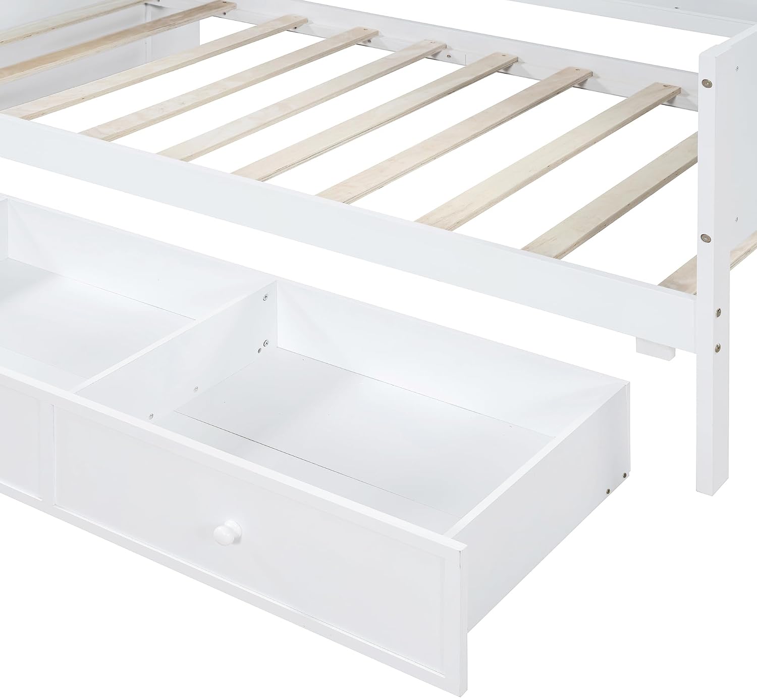 Twin Size Daybed with Storage Shelves and Study Desk, Wooden Daybed Sofa Bed Frame with 3 Drawers and USB Ports for Office Living Room Bedroom, Maximize Space (White-23U)