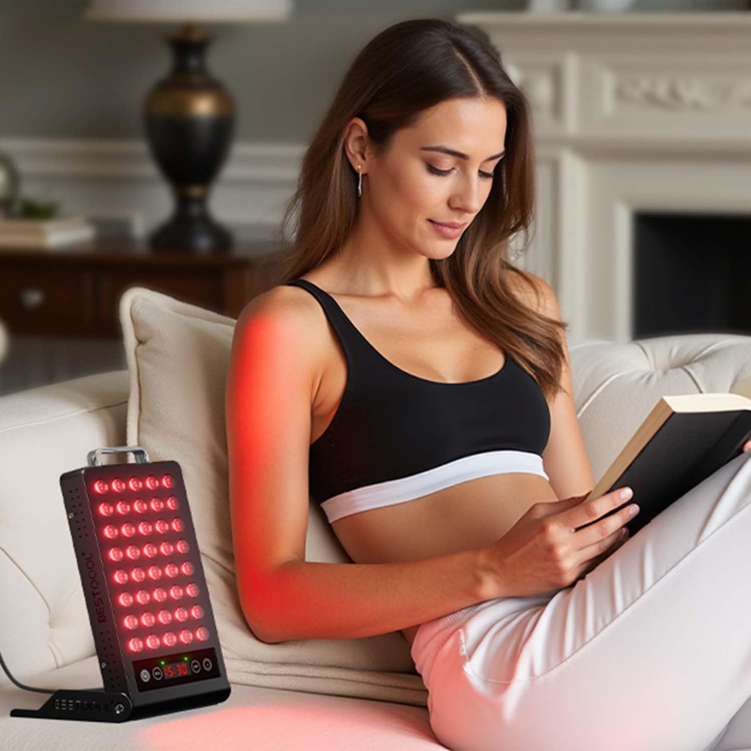 BestQool Red Light Therapy, Dual Chip 660nm 850nm Elite Grade Red Light Therapy for Face, Portable Infrared Light Therapy for Body, Red Infrared Light Device, LED Light Therapy Panel. 50W.
