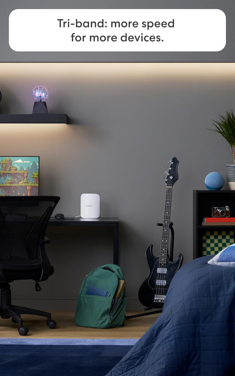 Amazon eero Pro 7 tri-band mesh Wi-Fi 7 router - Supports internet plans up to 5 Gbps, Coverage up to 2,000 sq. ft., 1-pack