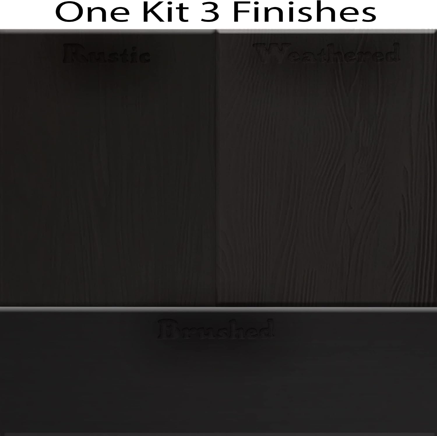 Retique It Wood Finish Countertop Kit – GO Beyond Faux Wood with Paintable Liquid Wood Based Primer and Gel Stain - Graining Tools Included (Countertop Kit, Classic Black)