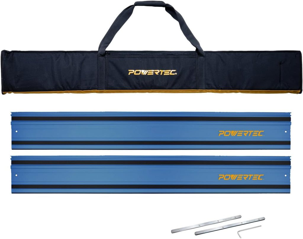POWERTEC 72150 Makita/Festool 110' Track Saw Joining Set with Protective Bag | Includes 2x55 Guide Rails and (2) Connectors for Woodworking Projects