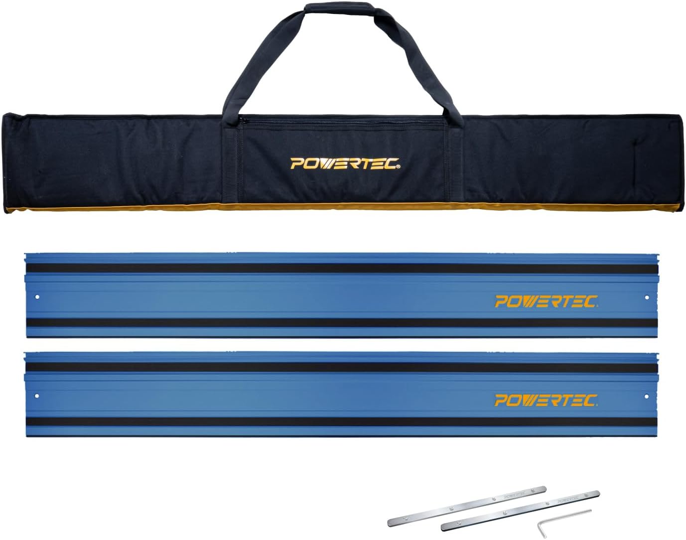 POWERTEC 72150 Makita/Festool 110' Track Saw Joining Set with Protective Bag | Includes 2x55 Guide Rails and (2) Connectors for Woodworking Projects