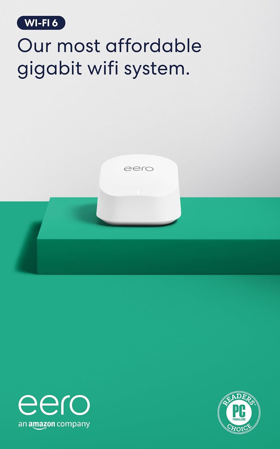 Amazon eero 6+ mesh wifi router - Supports internet plans up to a Gigabit, Coverage up to 1,500 sq. ft., Connect 75+ devices, 1-pack