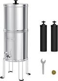 Waterdrop TK-A-S Gravity Water Filter System, NSF/ANSI 42&372 Standard, Reduces Lead and Chlorine, Stainless-Steel Water System with 2 Filters and Metal Spigot for Home, Emergencies, 2.25G