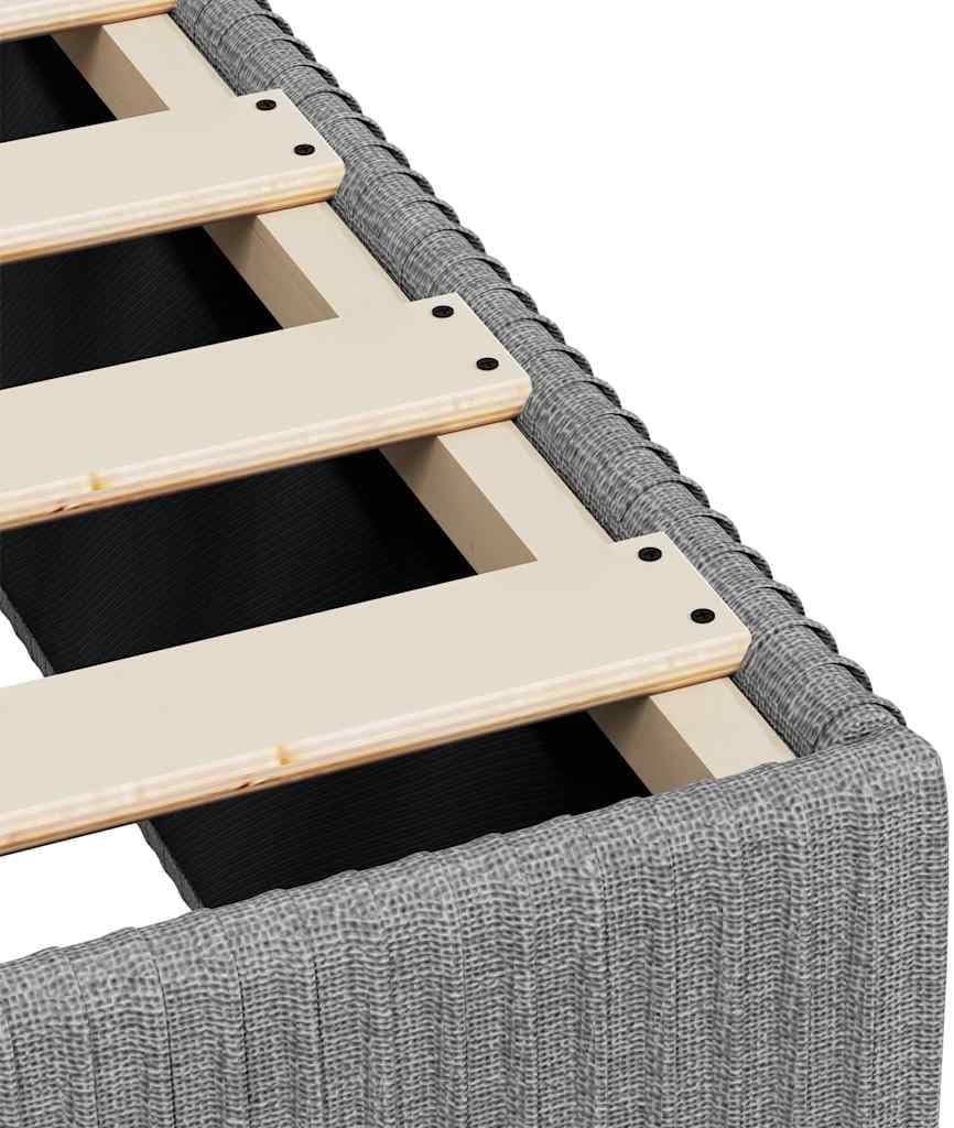 Light Grey Polyester Upholstered Twin XL Bed Frame with Engineered Wood Construction for Modern Bedroom, Breathable Fabric and Easy Assembly Included, 4-Piece Set for Adults