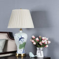 27.5' Table Lamps Ceramic Bedside Table Lamp Antique Desk Nightstand Lamp Reading Lamp for Bedroom Living Room Office College Bookcase