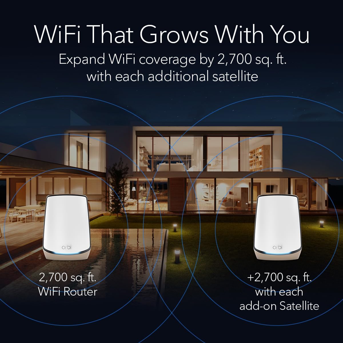 NETGEAR Orbi Tri-Band WiFi 6 Router (RBR860S) - Coverage up to 2,700 sq. ft, 100 Devices -10 Gig Internet Port- Free Armor Security - Expandable to Create a Mesh System - AX6000 802.11ax (up to 6Gbps)