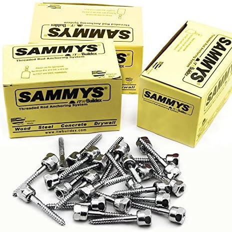 Everflow Sammys 8007957-75 GST 10 3/8 Inch Screw Vertical Threaded Rod Anchor Designed for Wood, Easy Use, No Pre-Drilling Required, Steel with Zinc Finish, 1/4 x 1 Inch Screw Length - (Pack of 75)