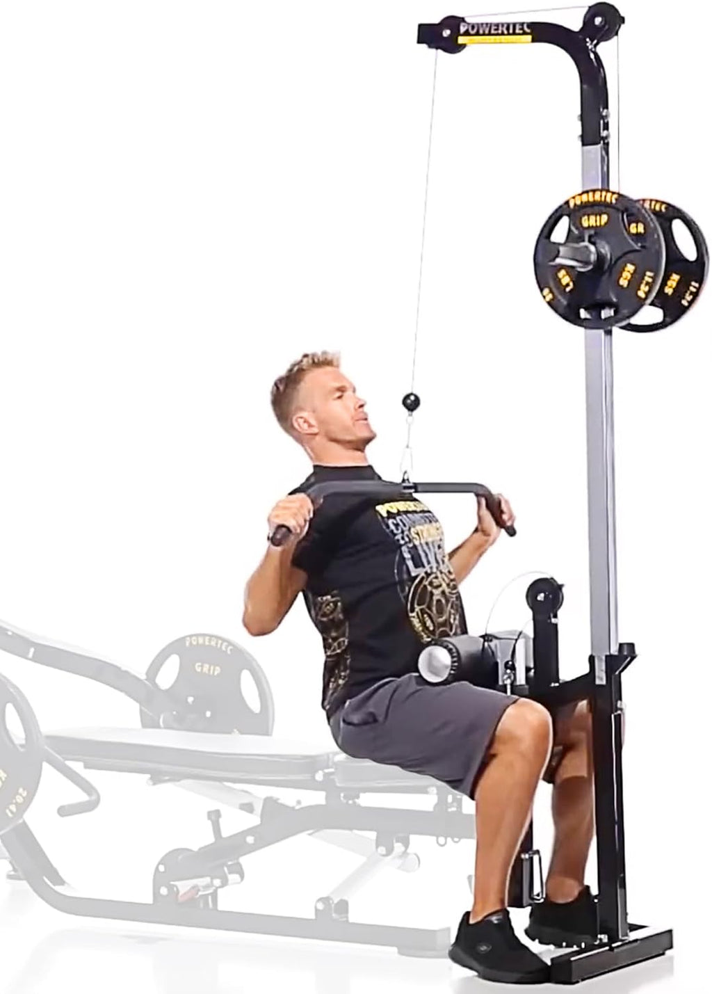 Powertec Fitness Workbench LAT Tower Attachment, Black - Premium Workout Equipment for Home Gym - Compatible Only with Powertec Products - Durable Strength Training Equipment for Home Gym, Garage Gym