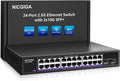 24 Port 2.5Gb + 2 Port 10Gb SFP+ Ethernet Switch, NICGIGA 26 Port 2.5G Network Switch Unmanaged, Plug & Play, Desktop or 19-inch Rack Mount, Fanless Metal Design.