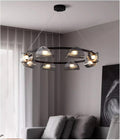 Black Led Pendant Lights Luxury Dining Room Gray Glass Chandelier Indoor Lighting Suspend Lamp Luminarias,Household