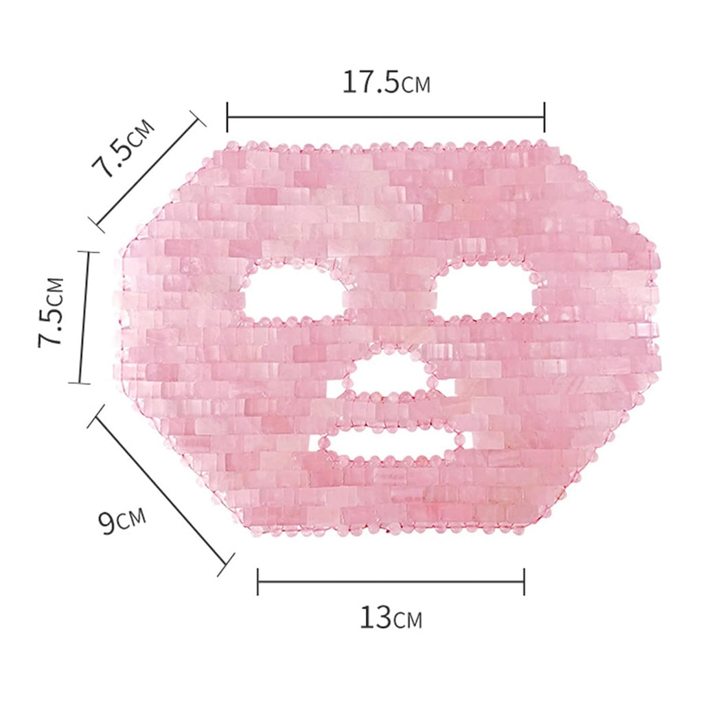 Jade Face Mask Natural Crystal Facial Mask Jade Ice Sleeping Mask Beauty Skincare Massage Tool for Face to Promote Relaxation and Stress Relief Rose Quartz Gifts (Color : White Crystal)