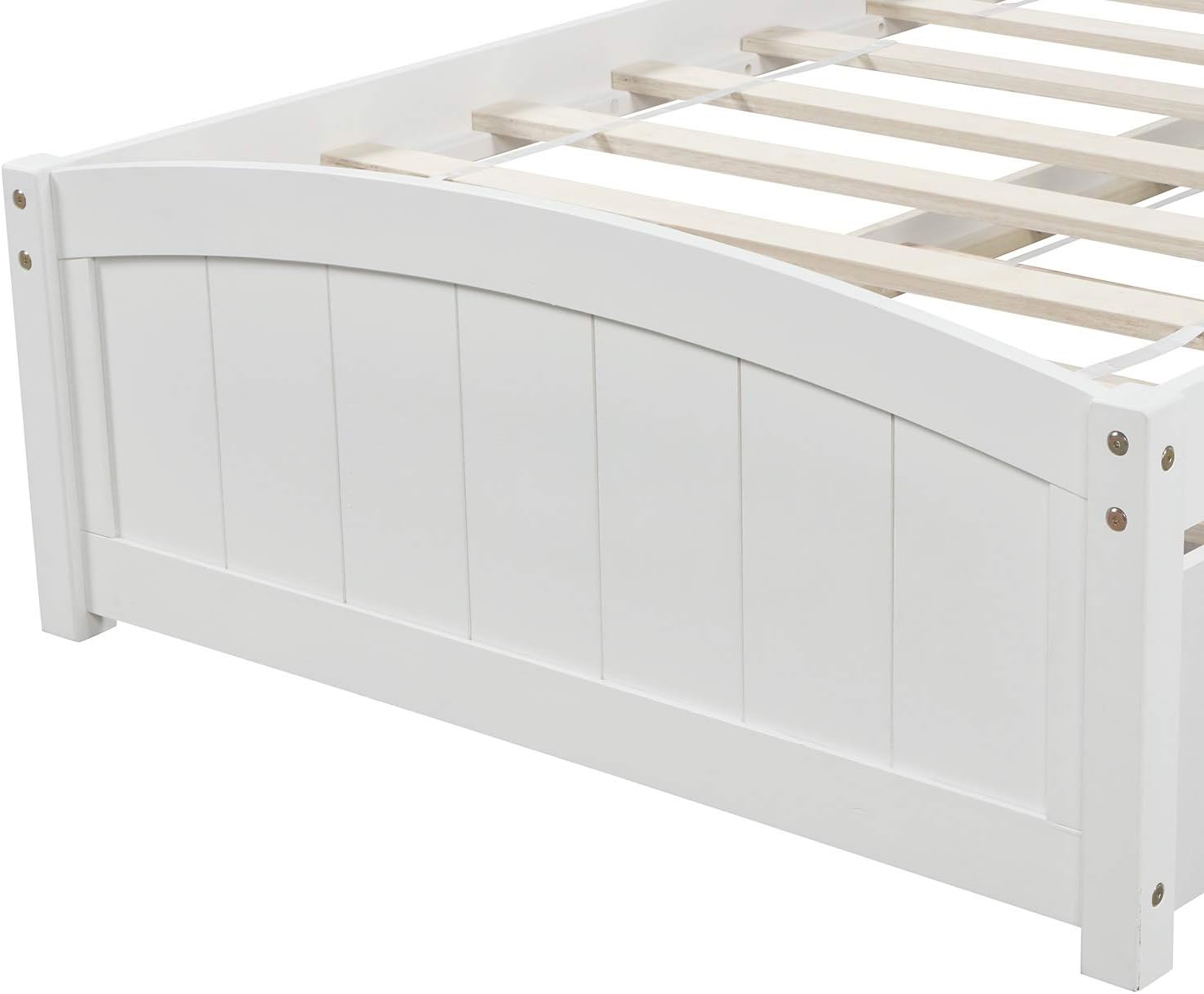 Harper & Bright Designs Twin Bed with Drawers, Solid Wood Platform Bed with Storage and Headboard, Footboard, Wood Slat Support (Twin Size, White)