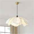 Nordic Creamy Style Led Pendant Lights Bedroom Print Fabric Chandelier Retro Dining Room Suspend Lamp Led Luminarias