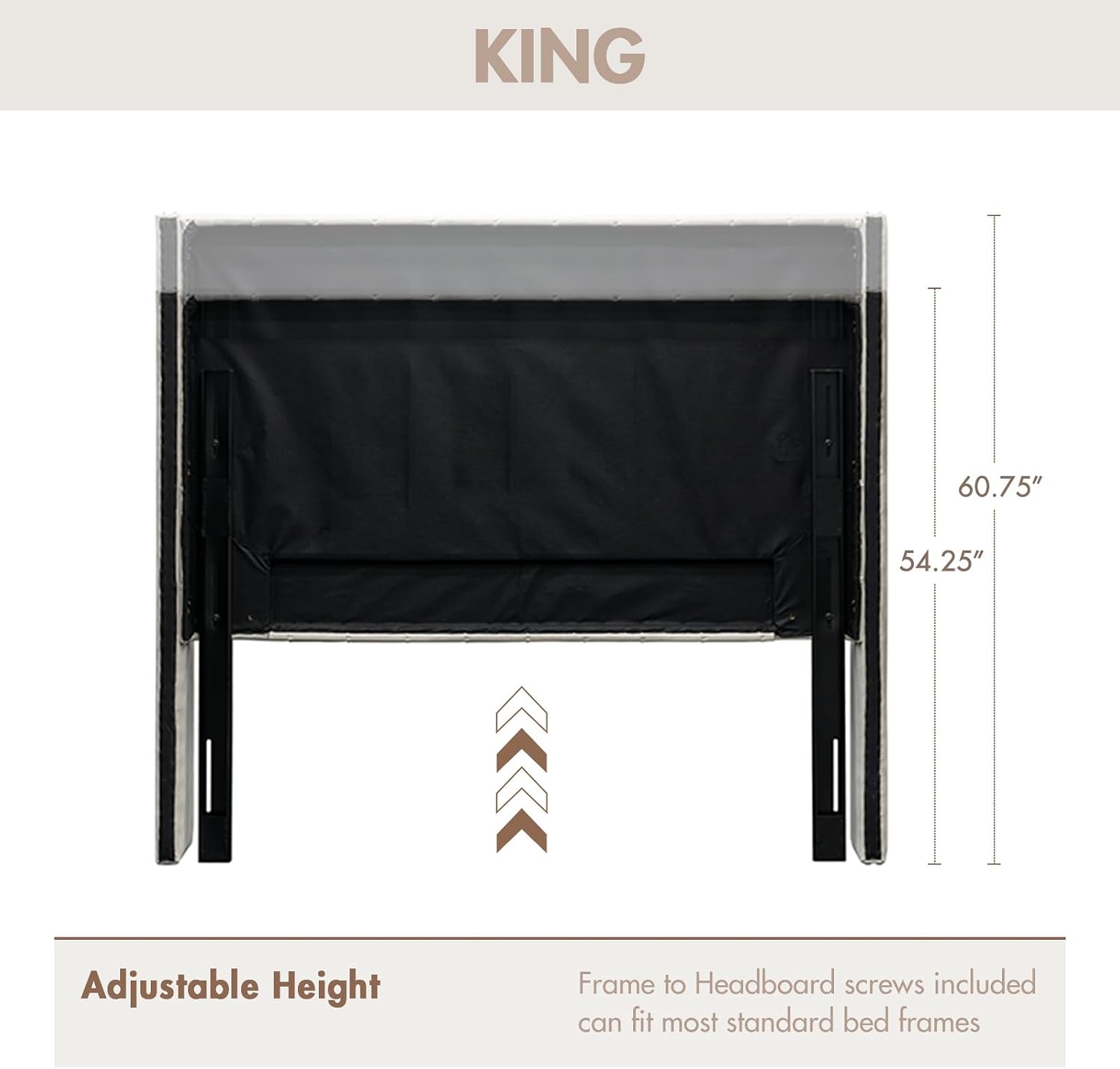 Madison Park Amelia Headboard King Wingback Upholstered - Hand-Tufted Button Detail, Double Nailhead Trim, Foam-Padded Durable Fabric, Adjustable Fit for Classic Bedrooms-Beige Velvet