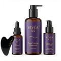 The Vivéa Ritual – 3-Piece Skincare Set with Cleanser, Vitamin C Serum & Moisturizer – Daily Hydrating and Brightening Routine for Smooth Radiant Skin – Vegan & Cruelty-Free + Gua Sha