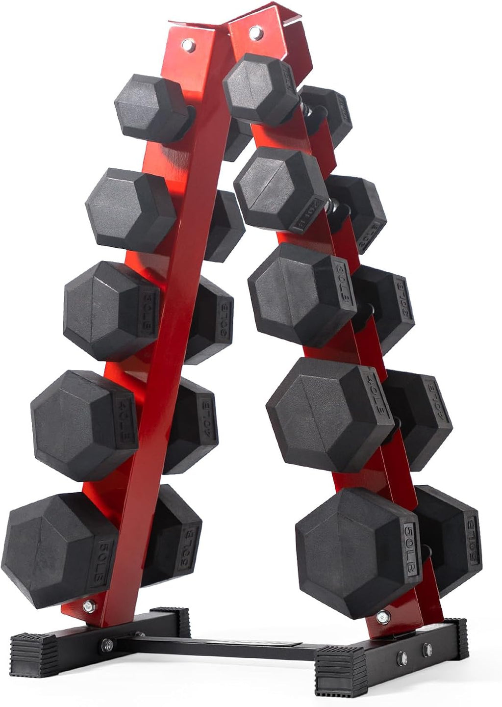 RitFit 5-780LBS Rubber Coated Hex Dumbbell Weight Set with Rack and Adjustable Weight Bench for Home Gym, Strength Training, Workouts