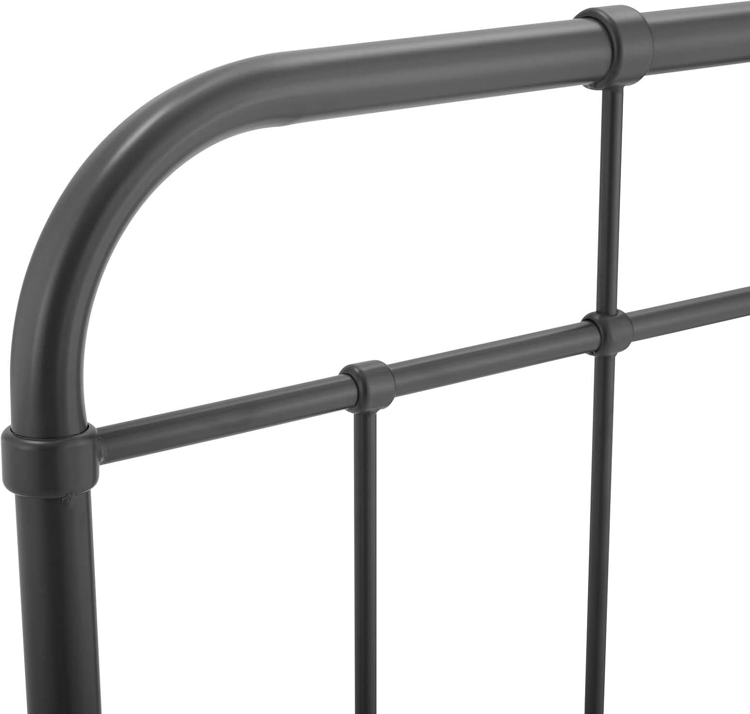 Modway Alessia Modern Farmhouse Metal Headboard, King, Gray