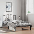 Black Steel Twin Bed Frame with Minimalist Frame Design, Modern Rectangular Structure for Bedroom, 4 Pieces Included for Enhanced Stability and Support