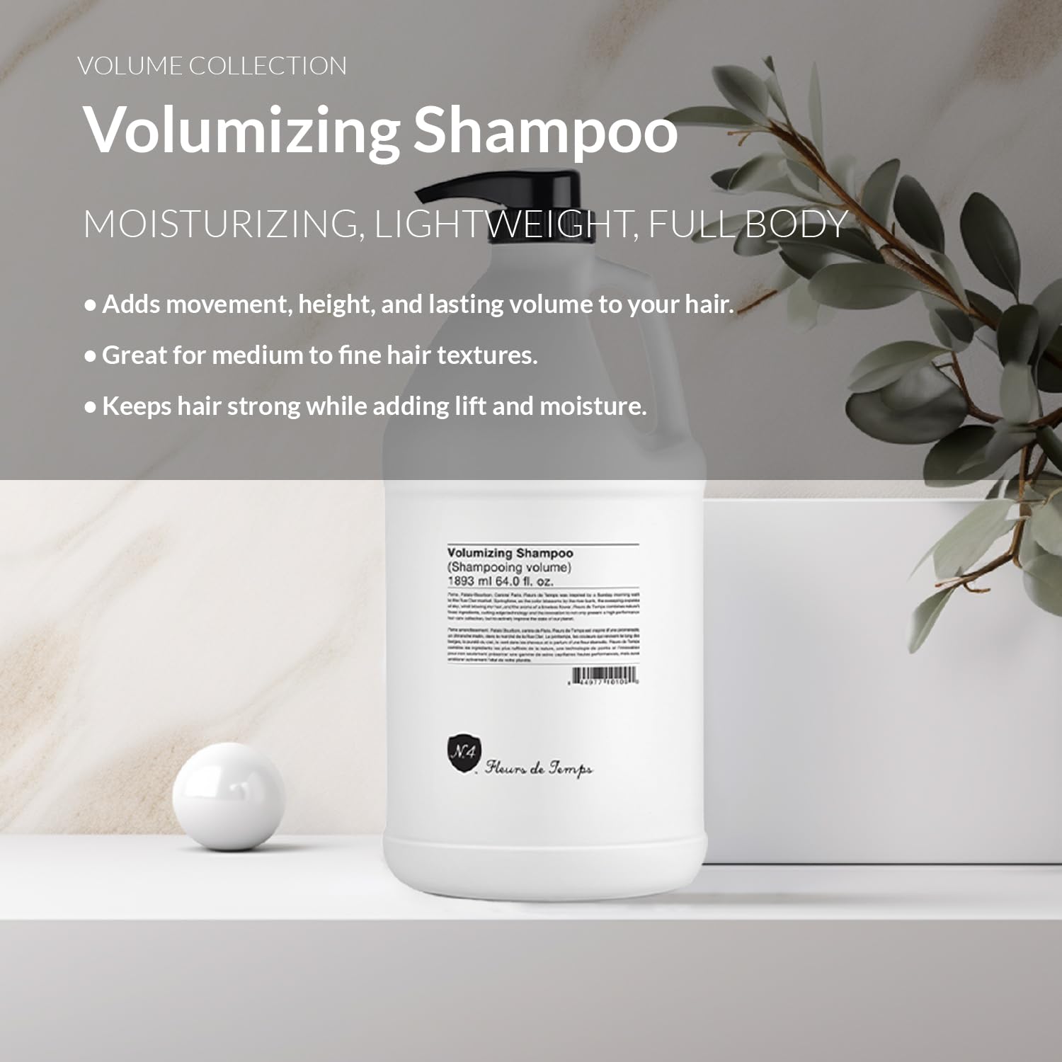 Number 4 Hair Shampoo for Women and Men, Volumizing Shampoo, 64 oz
